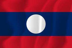 bandera nacional de laos ondeando ilustración de fondo vector