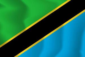 ilustración de fondo de bandera ondeante nacional de tanzania vector