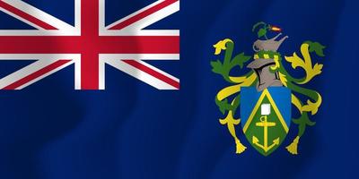Pitcairn Islands National Waving Flag Background Illustration vector
