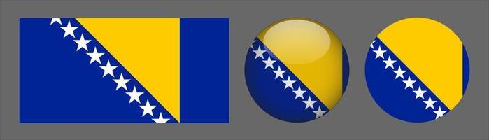 bandera de bosnia y herzegovina set colección, original vector