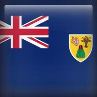 Ilustración de vector de bandera nacional de la plaza de las Islas Turcas y Caicos