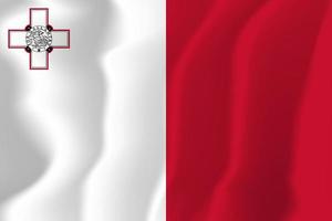 Malta National Flag Waving Background Illustration vector