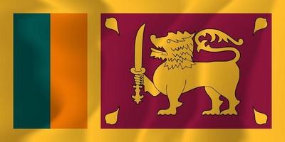 ilustración de fondo de bandera ondeante nacional de sri lanka vector