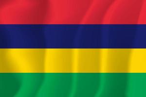 Mauritius National Flag Waving Background Illustration vector