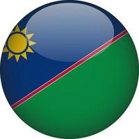 Namibia 3D Rounded National Flag Button Icon Vector