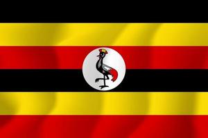 ilustración de fondo de bandera ondeando nacional de uganda vector