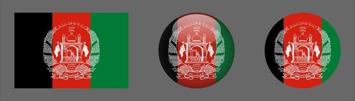 bandera de afganistán set colección, original vector