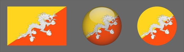 Bhutan Flag Set Collection, Original vector