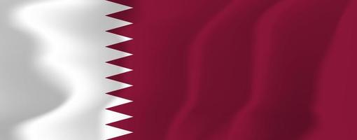 Qatar National Waving Flag Background Illustration vector