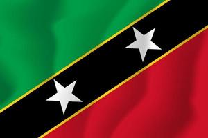 Saint Kitts y Nevis bandera nacional ondeando ilustración de fondo vector