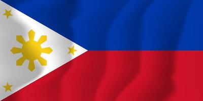 Philippines National Waving Flag Background Illustration vector