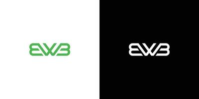 A modern and professional logo design with the initials of the letters EWB vector