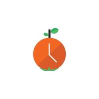 diseño de logotipo de ilustración cronometrada de frutas vector