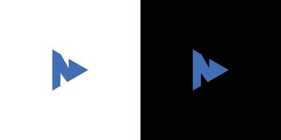 moderno y sofisticado diseño de logotipo de dirección de avance de las iniciales de la letra n vector