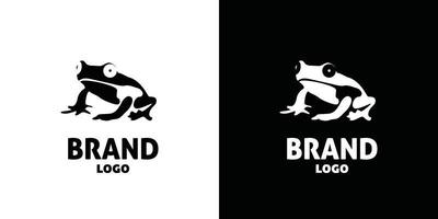 Interesting and funny frog illustration logo design vector