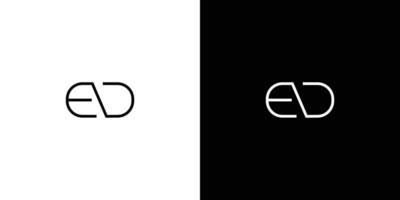 moderno y sofisticado diseño de logotipo de iniciales de letra ed vector