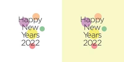 Diseño de fondo de ilustración de saludo de feliz año nuevo 2022 moderno y atractivo vector
