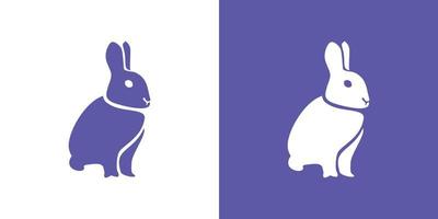 Interesting and cute rabbit illustration logo design vector