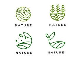 Organic product stamp, Nature logo designs inspiration. vector