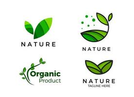 Premium Vector  Natural eco product stamp brand logo for nature and  healthy product brand logo set vector