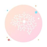 Modern brain link connected point in circle icon. Digital human brain, particles plexus structure, abstract artificial intelligence futuristic technology and science stock vector illustration.