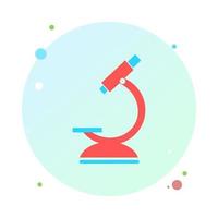 Microscope in circle icon. Symbol of science, chemistry, pharmaceutical instrument, microbiology magnifying tool. Flat style for graphic design template. Suitable for logo, web, UI, mobile app. vector