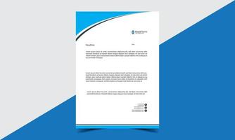 Blue white Letterhead template design vector