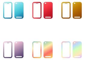 a collection of illustrations of cellphone cases with gradient vector