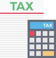 tax calculate  Vector illustration on a transparent background.  Premium quality symbols. Vector line flat icon for concept and graphic design.
