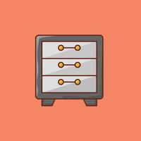 drawer Vector illustration on a transparent background.  Premium quality symbols. Vector flat icon for concept and graphic design.