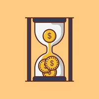 el tiempo es dinero ilustración vectorial sobre un fondo transparente. símbolos de primera calidad. icono de vector plano para concepto y diseño gráfico.