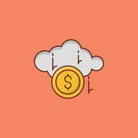 cloud payment Vector illustration on a transparent background.  Premium quality symbols. Vector flat icon for concept and graphic design.