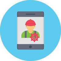 mobile user setting Vector illustration on a transparent background.  Premium quality symbols. Vector flat icon for concept and graphic design.