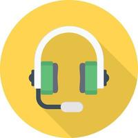 auriculares con micrófono ilustración vectorial sobre un fondo transparente. símbolos de primera calidad. icono de vector plano para concepto y diseño gráfico.