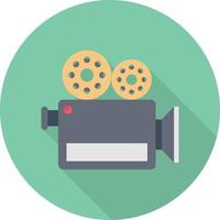 movie camera Vector illustration on a transparent background.  Premium quality symbols. Vector line flat icon for concept and graphic design.