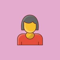 female user  Vector illustration on a transparent background.  Premium quality symbols. Vector flat icon for concept and graphic design.