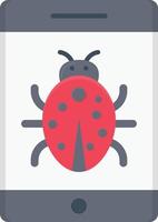 bug in mobile Vector illustration on a transparent background.  Premium quality symbols. Vector flat icon for concept and graphic design.