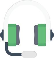 auriculares con micrófono ilustración vectorial sobre un fondo transparente. símbolos de primera calidad. icono de vector plano para concepto y diseño gráfico.