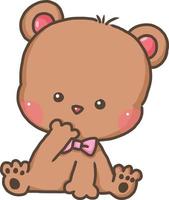 Bear vector cartoon clipart anime cute character model illustration drawing