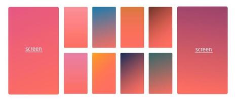 Vibrant and soft pastel gradient smooth color background set for devices, pc and modern smartphone screen soft pastel color backgrounds vector ux and ui design illustration.