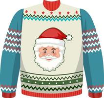 Christmas sweater with Santa Claus pattern vector