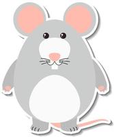 Chubby mouse animal cartoon sticker vector