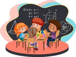 estudiante aprendiendo matemáticas en grupo