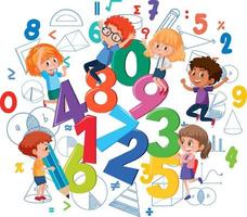 Children with math objects vector