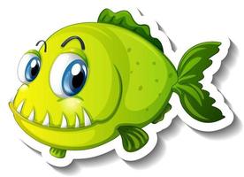 Sea Animal Cartoon Sticker with Cute Fish vector