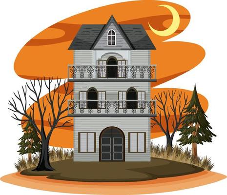 Haunted house in cartoon style