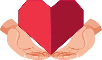 Human hands holding heart vector