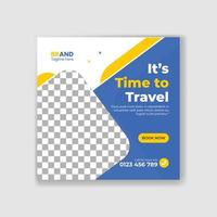 Travel agency social media and web banner template vector