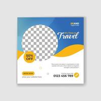 Travel tour social media post template vector