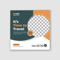 Travel Social Media Post Template vector